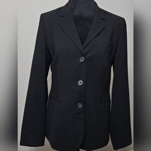 Banana Republic Black Wool Blend Suit Jacket Blazer- Size 8 EUC